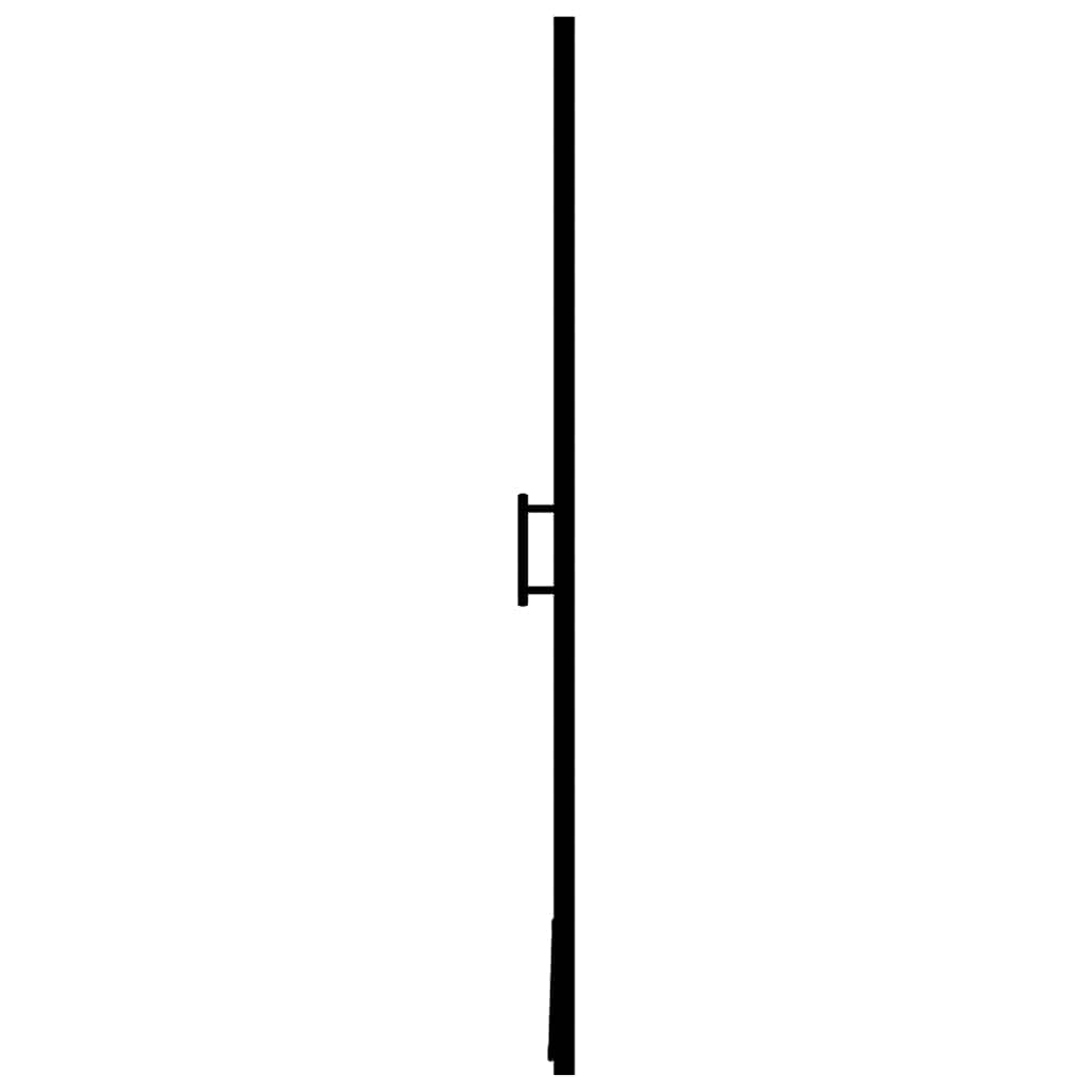 brusedør 91x195 cm matteret hærdet glas sort