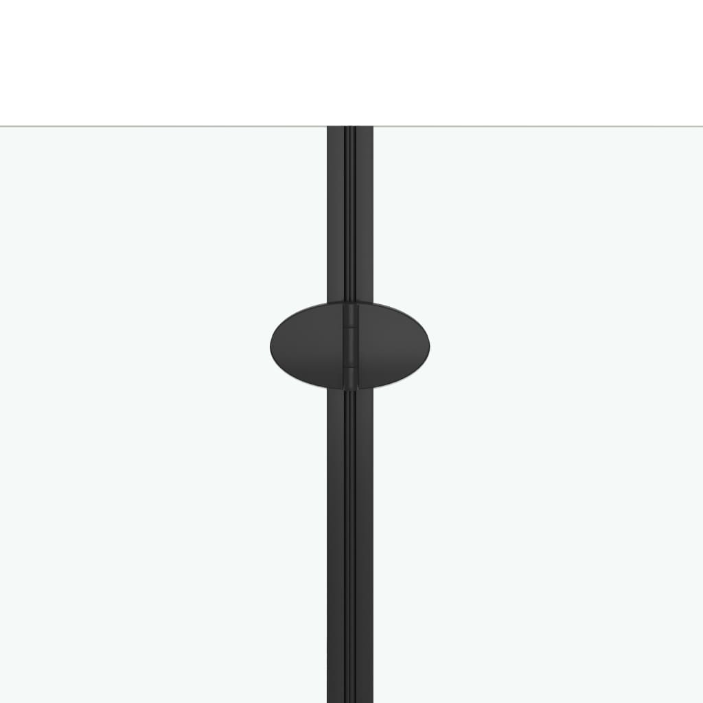 foldbar brusevæg 120x68x130 cm sikkerhedsglas sort