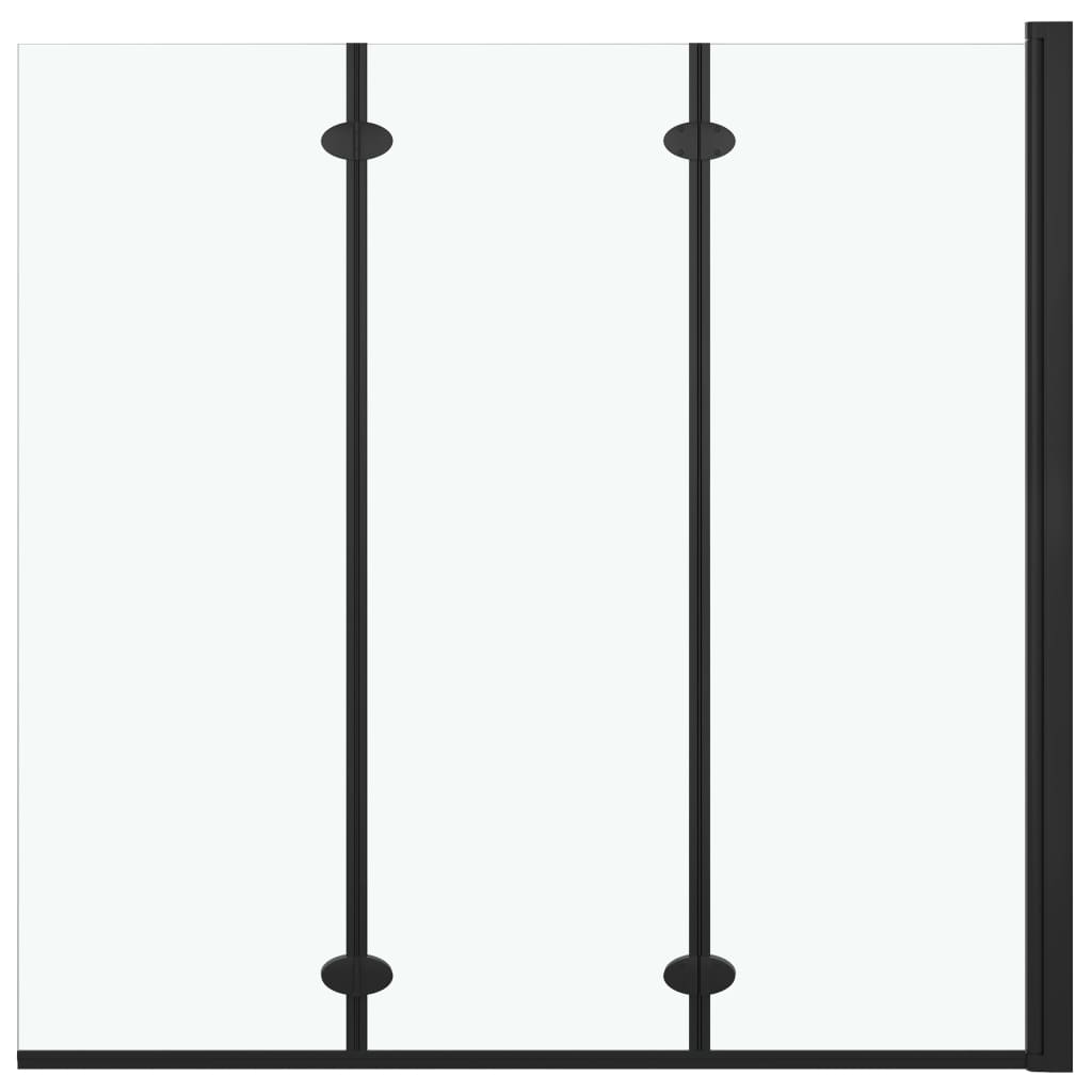 foldbar brusekabine 3 paneler ESG 130x138 cm sort