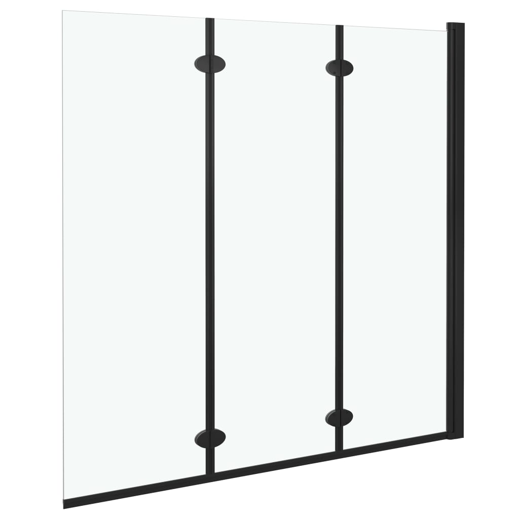 foldbar brusekabine 3 paneler ESG 130x138 cm sort