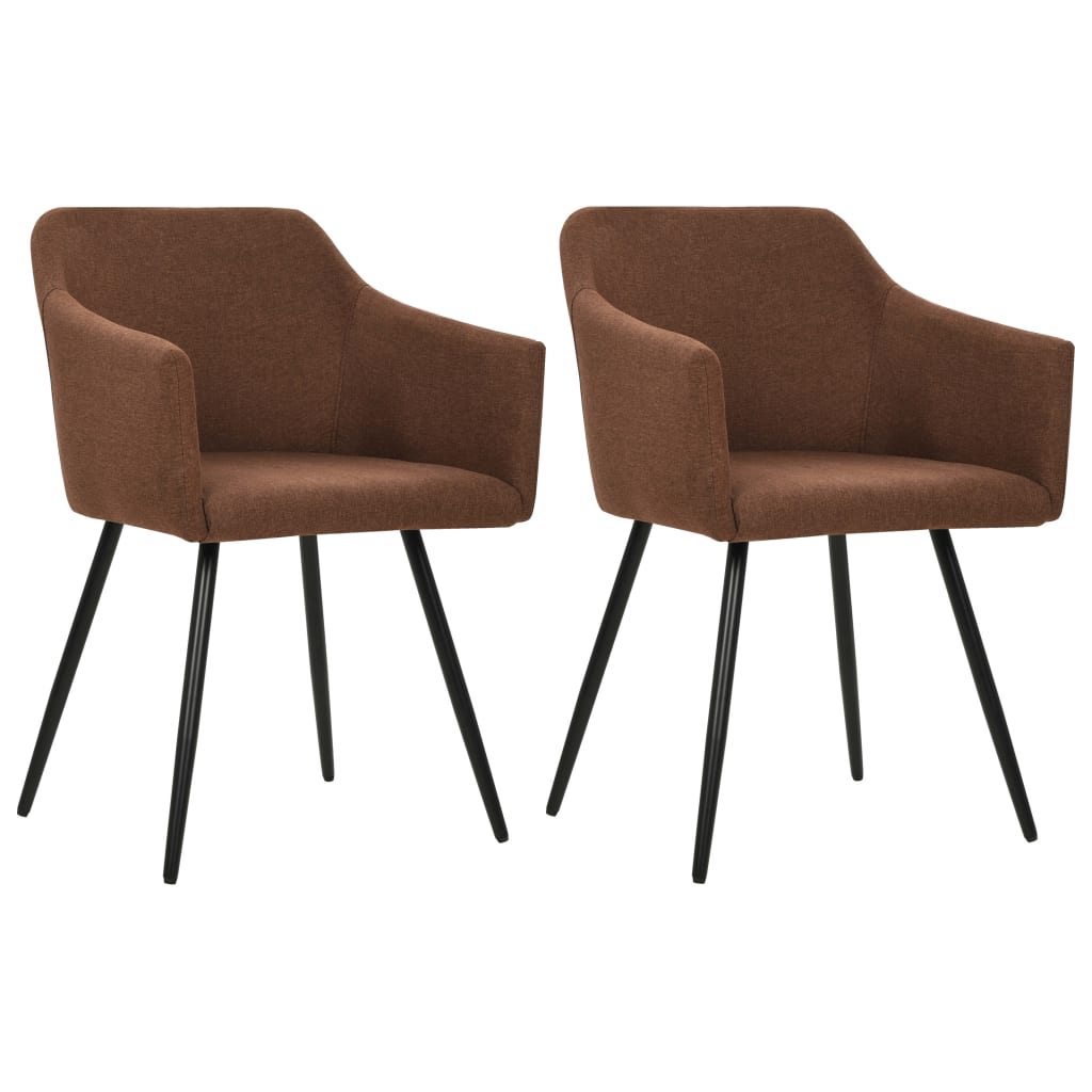 spisebordsstole 2 stk. stof brun