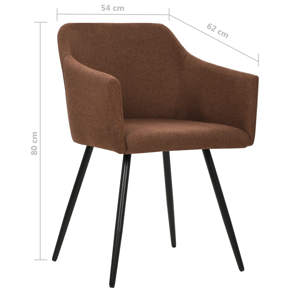 spisebordsstole 2 stk. stof brun