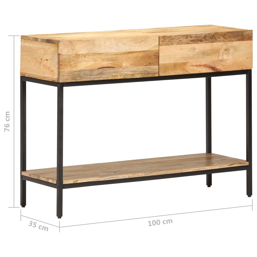 konsolbord 100x35x76 cm massivt mangotræ
