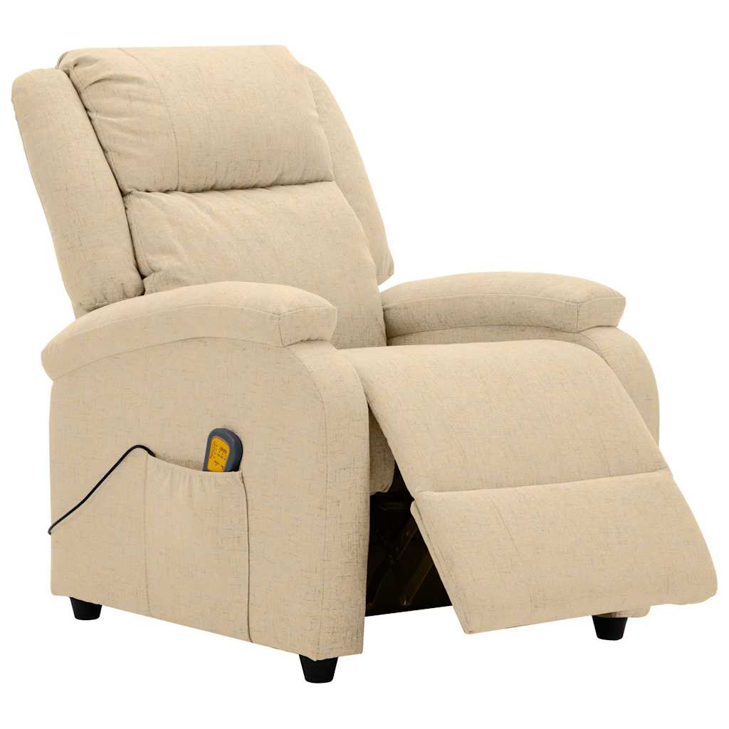 massagestol stof cremefarvet