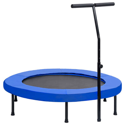 fitnesstrampolin med håndtag og sikkerhedspude 122 cm