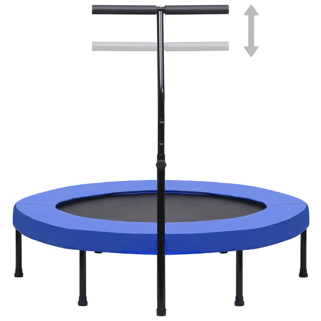 fitnesstrampolin med håndtag og sikkerhedspude 122 cm