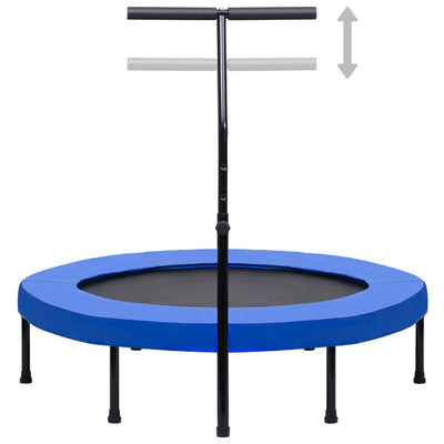 fitnesstrampolin med håndtag og sikkerhedspude 122 cm