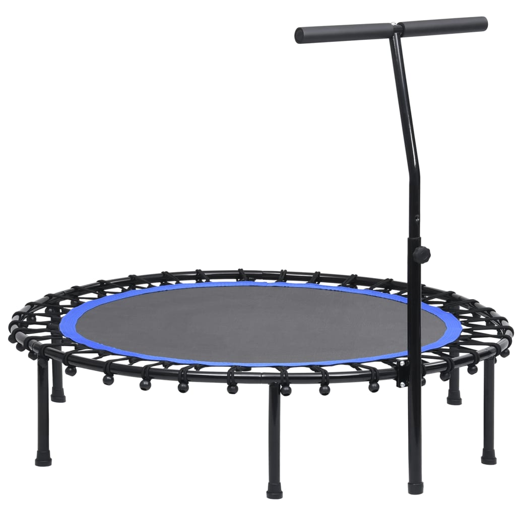 fitnesstrampolin med håndtag og sikkerhedspude 122 cm