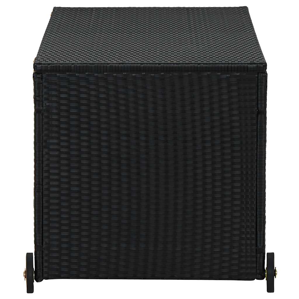 opbevaringskasse til haven 120x65x61 cm polyrattan sort