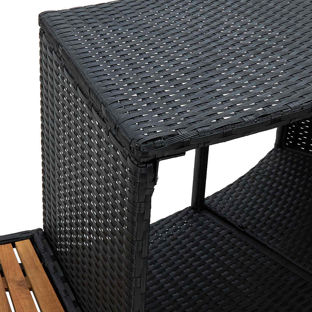 omkrans til spa polyrattan og akacietræ sort