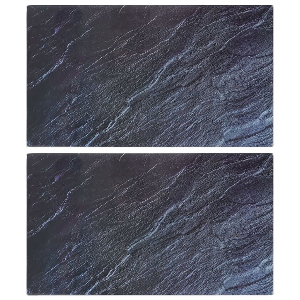 skærebrætter 2 stk. naturstensmønster hærdet glas