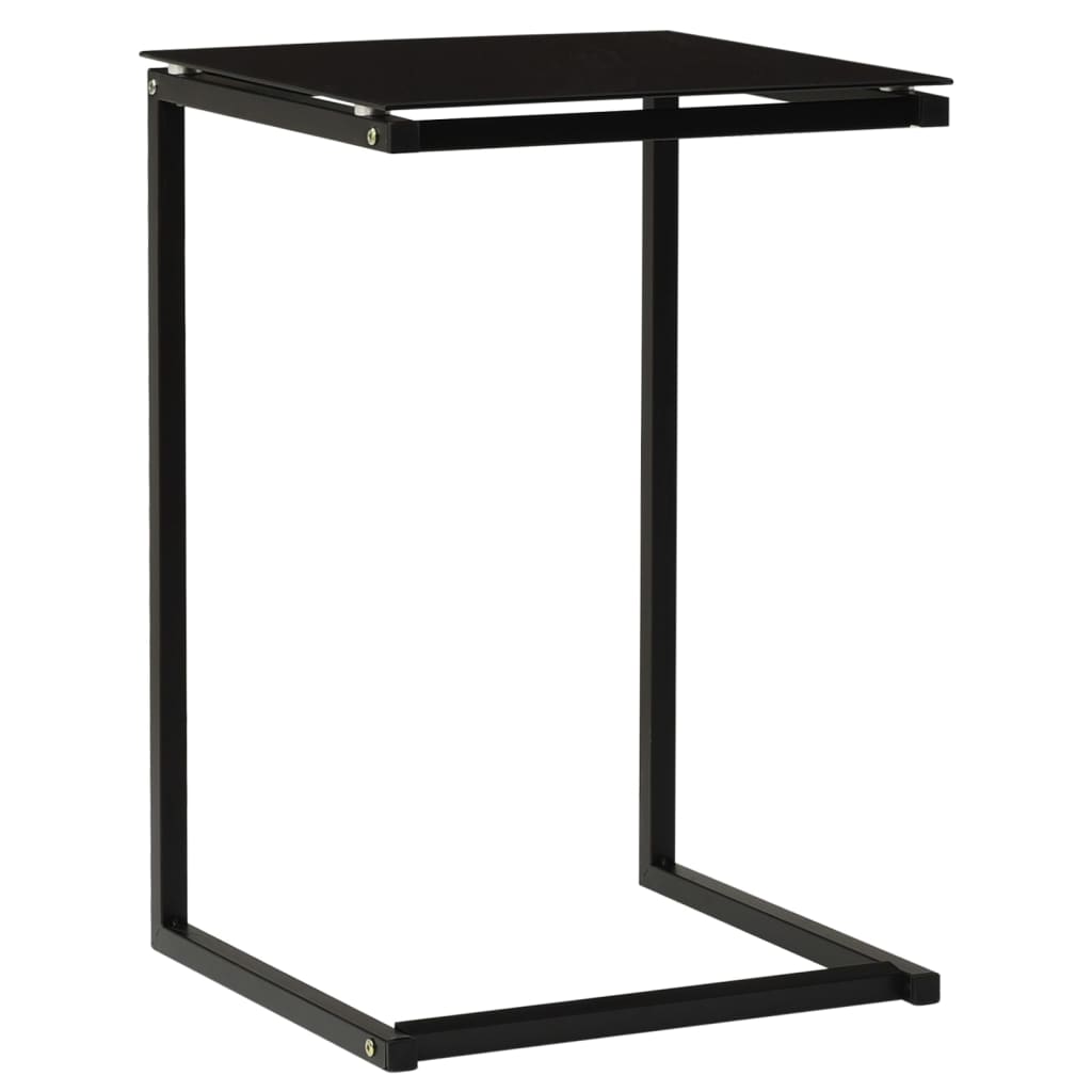 sidebord 40x40x60 cm hærdet glas sort