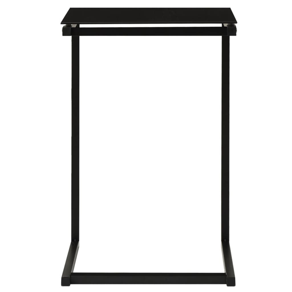 sidebord 40x40x60 cm hærdet glas sort
