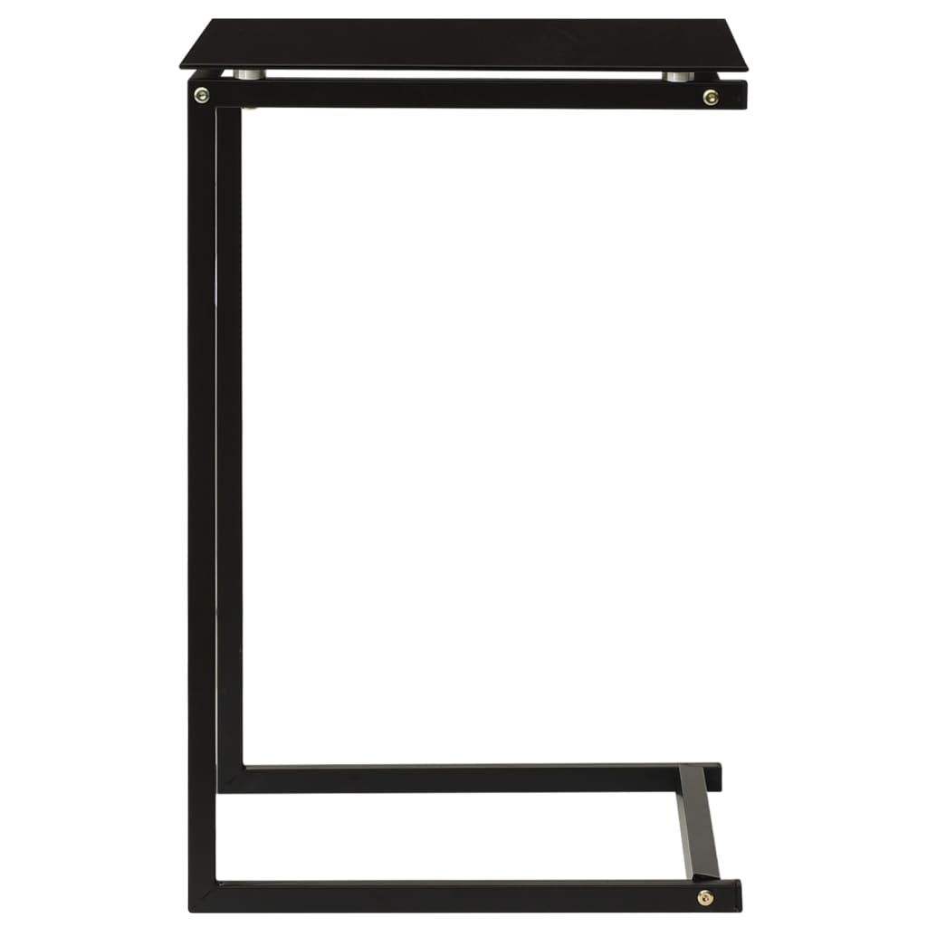 sidebord 40x40x60 cm hærdet glas sort