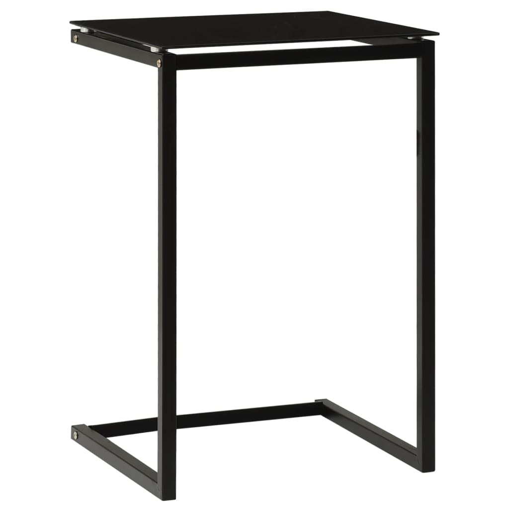 sidebord 40x40x60 cm hærdet glas sort
