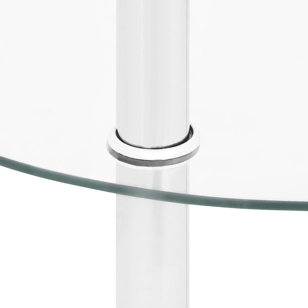 sidebord med hylde 38 cm hærdet glas transparent