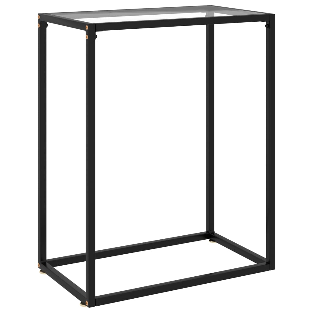 konsolbord 60x35x75 cm hærdet glas transparent