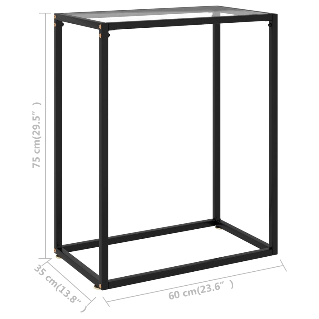 konsolbord 60x35x75 cm hærdet glas transparent