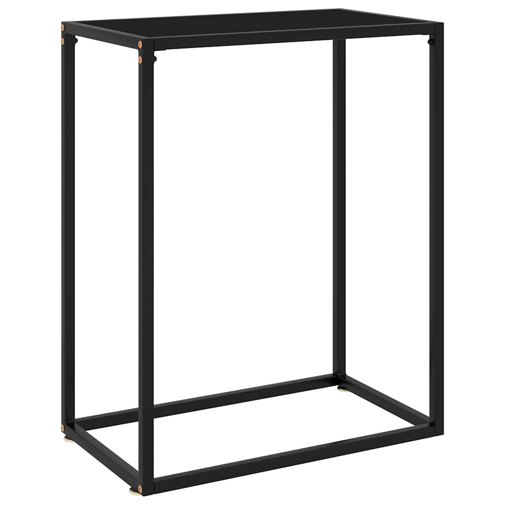 konsolbord 60x35x75 cm hærdet glas sort