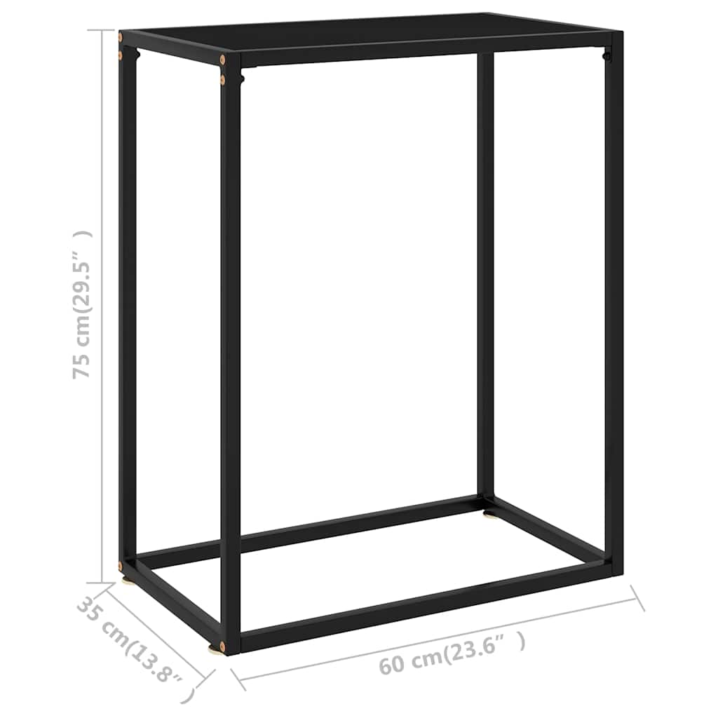 konsolbord 60x35x75 cm hærdet glas sort
