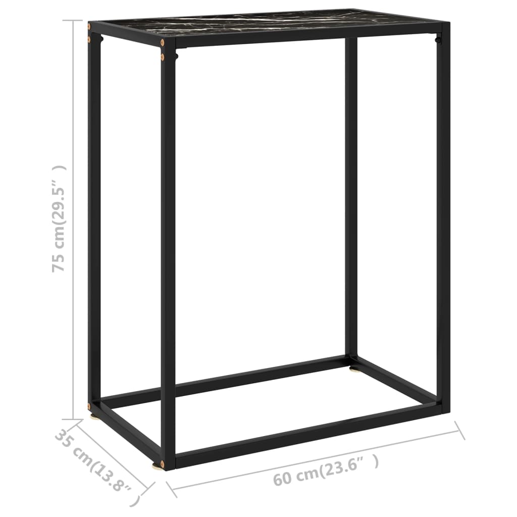 konsolbord 60x35x75 cm hærdet glas sort