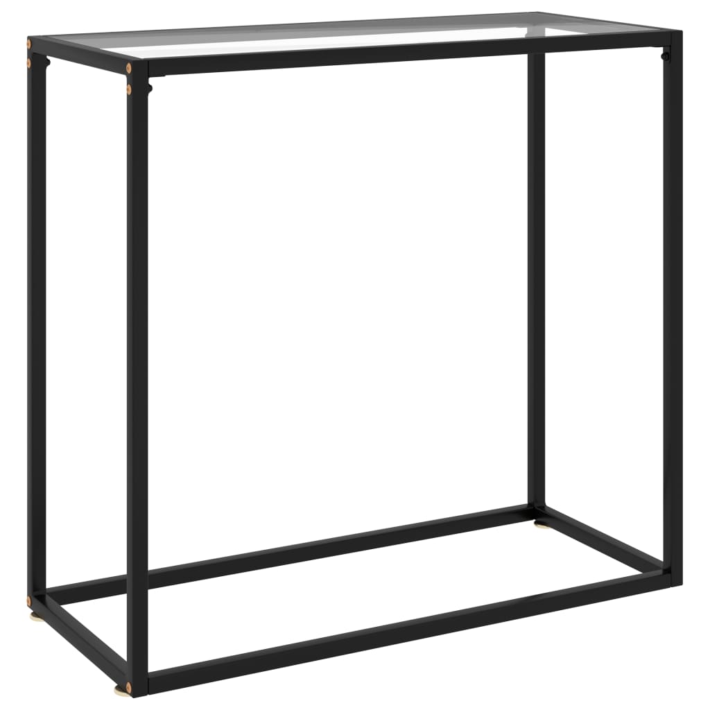 konsolbord 80x35x75 cm hærdet glas transparent