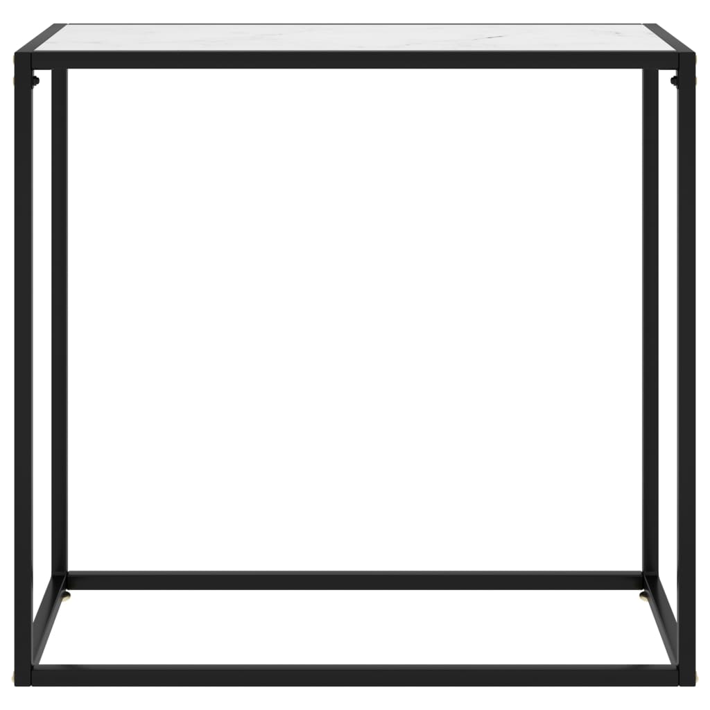konsolbord 80x35x75 cm hærdet glas hvid