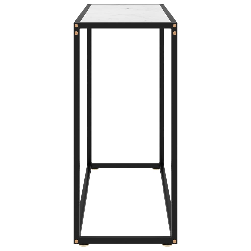 konsolbord 80x35x75 cm hærdet glas hvid