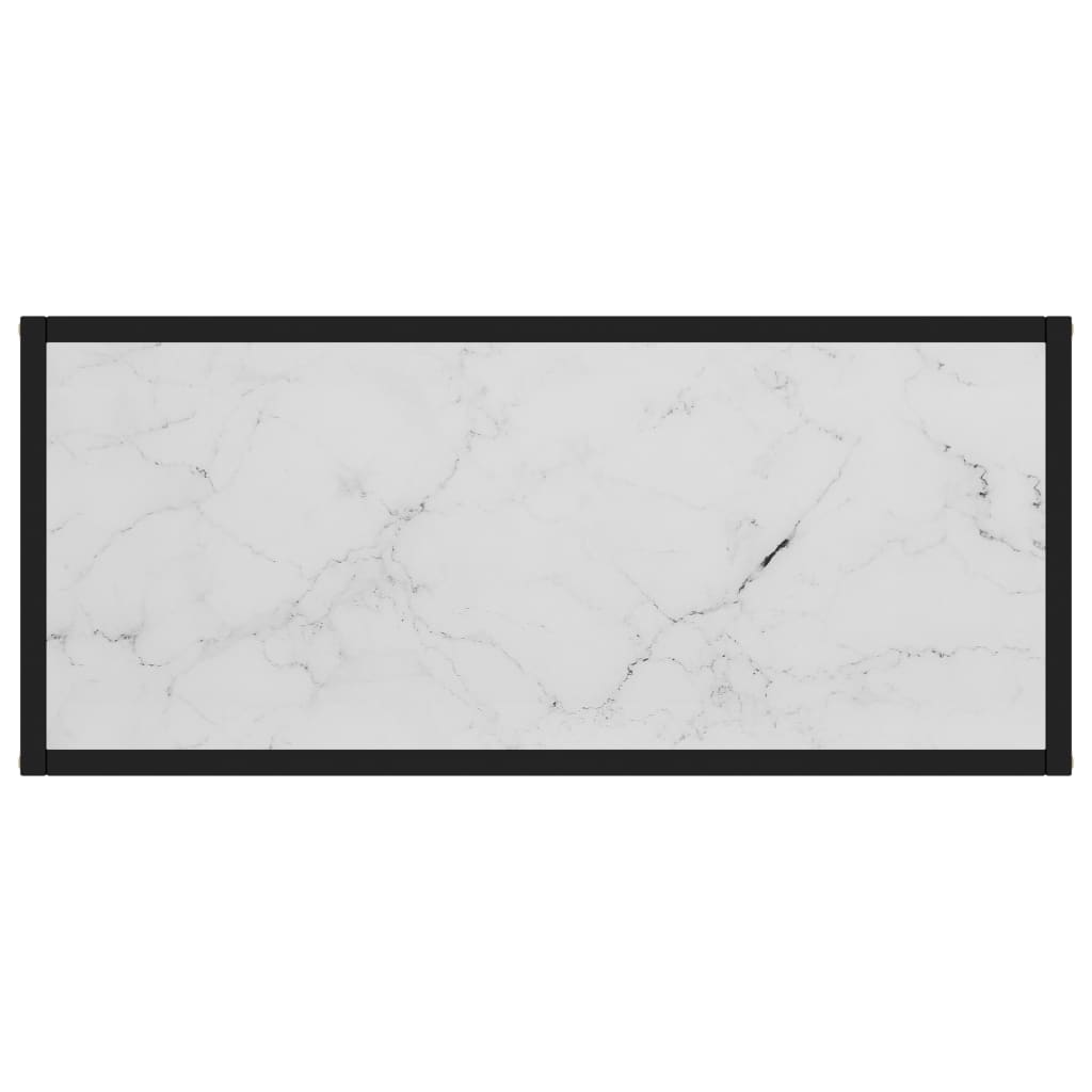 konsolbord 80x35x75 cm hærdet glas hvid