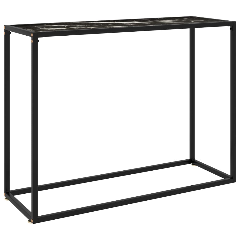 konsolbord 100x35x75 cm hærdet glas sort