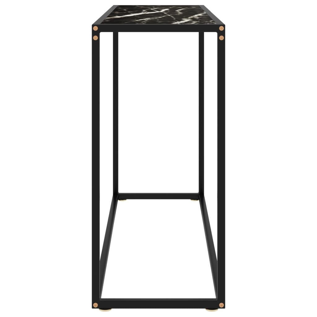 konsolbord 100x35x75 cm hærdet glas sort