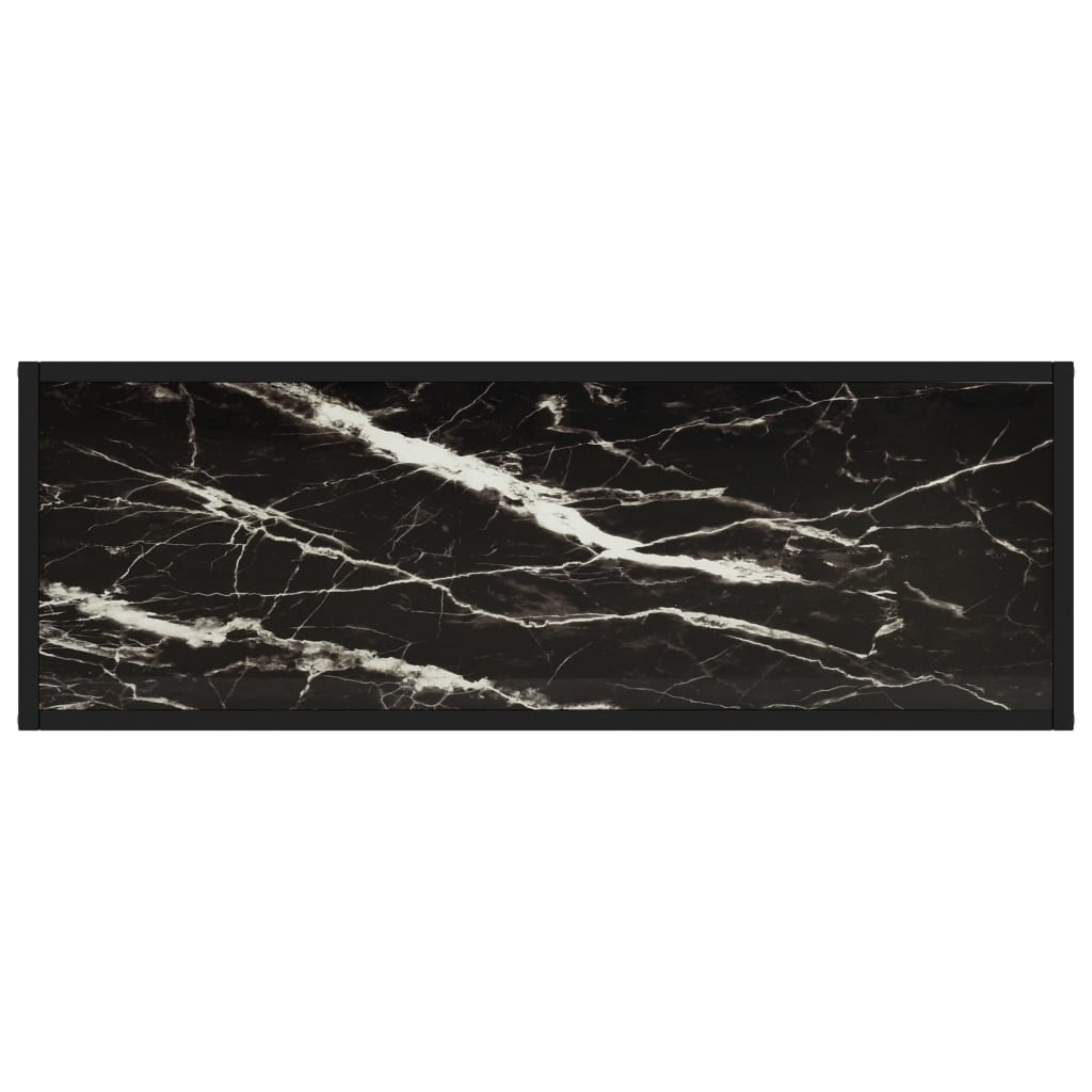 konsolbord 100x35x75 cm hærdet glas sort