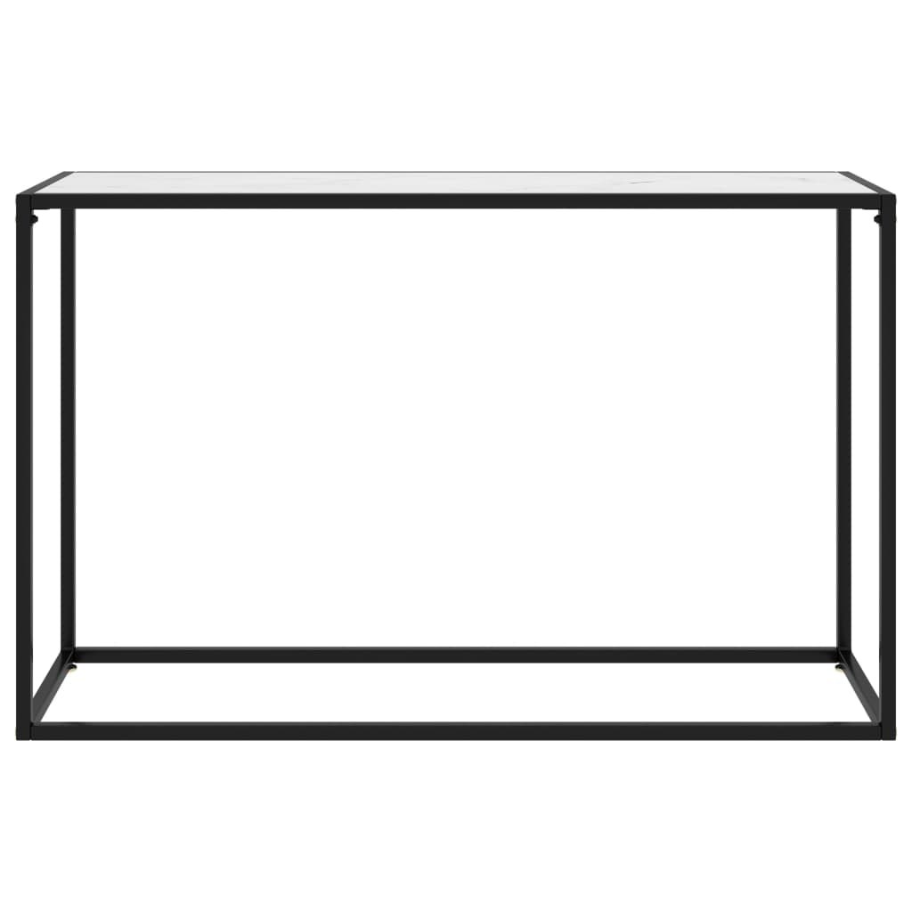 konsolbord 120x35x75 cm hærdet glas hvid