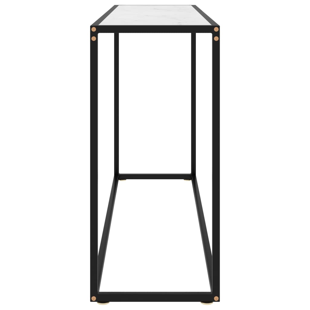 konsolbord 120x35x75 cm hærdet glas hvid