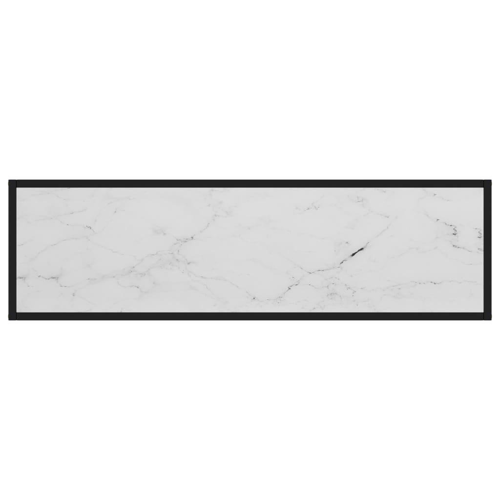 konsolbord 120x35x75 cm hærdet glas hvid