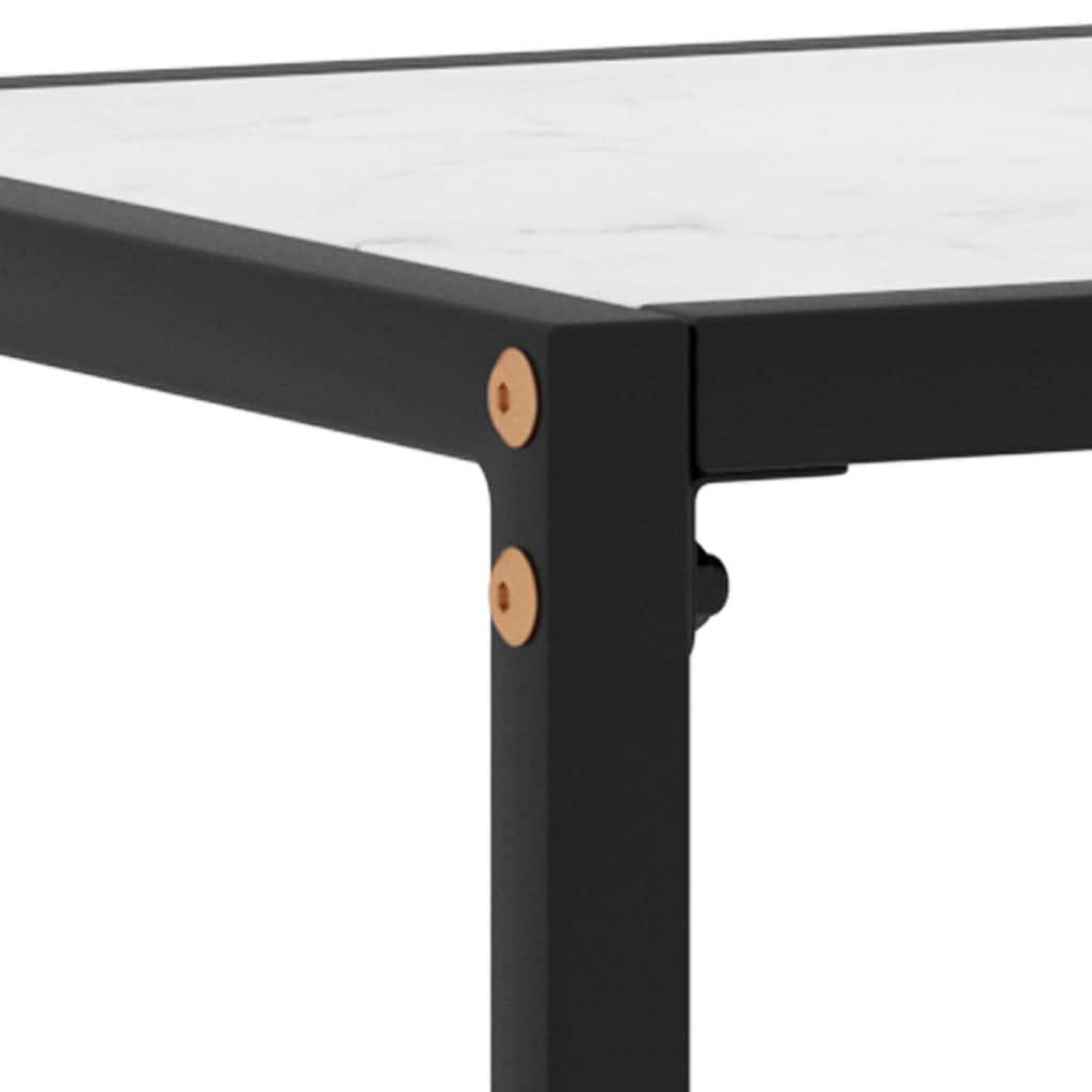 konsolbord 120x35x75 cm hærdet glas hvid