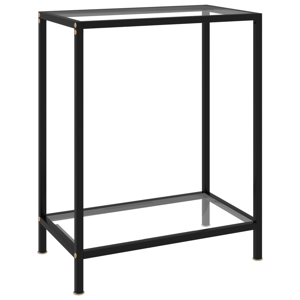 konsolbord 60x35x75 cm hærdet glas transparent