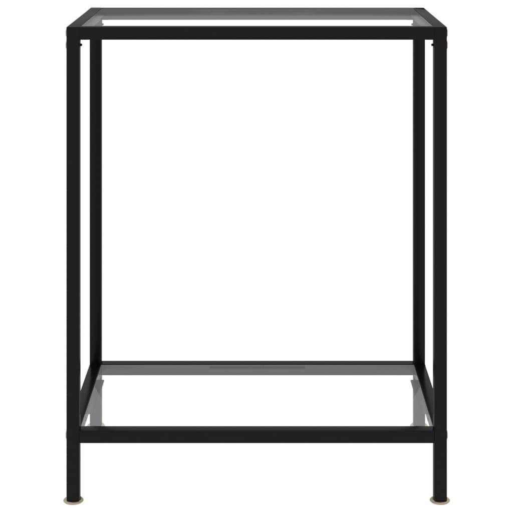 konsolbord 60x35x75 cm hærdet glas transparent