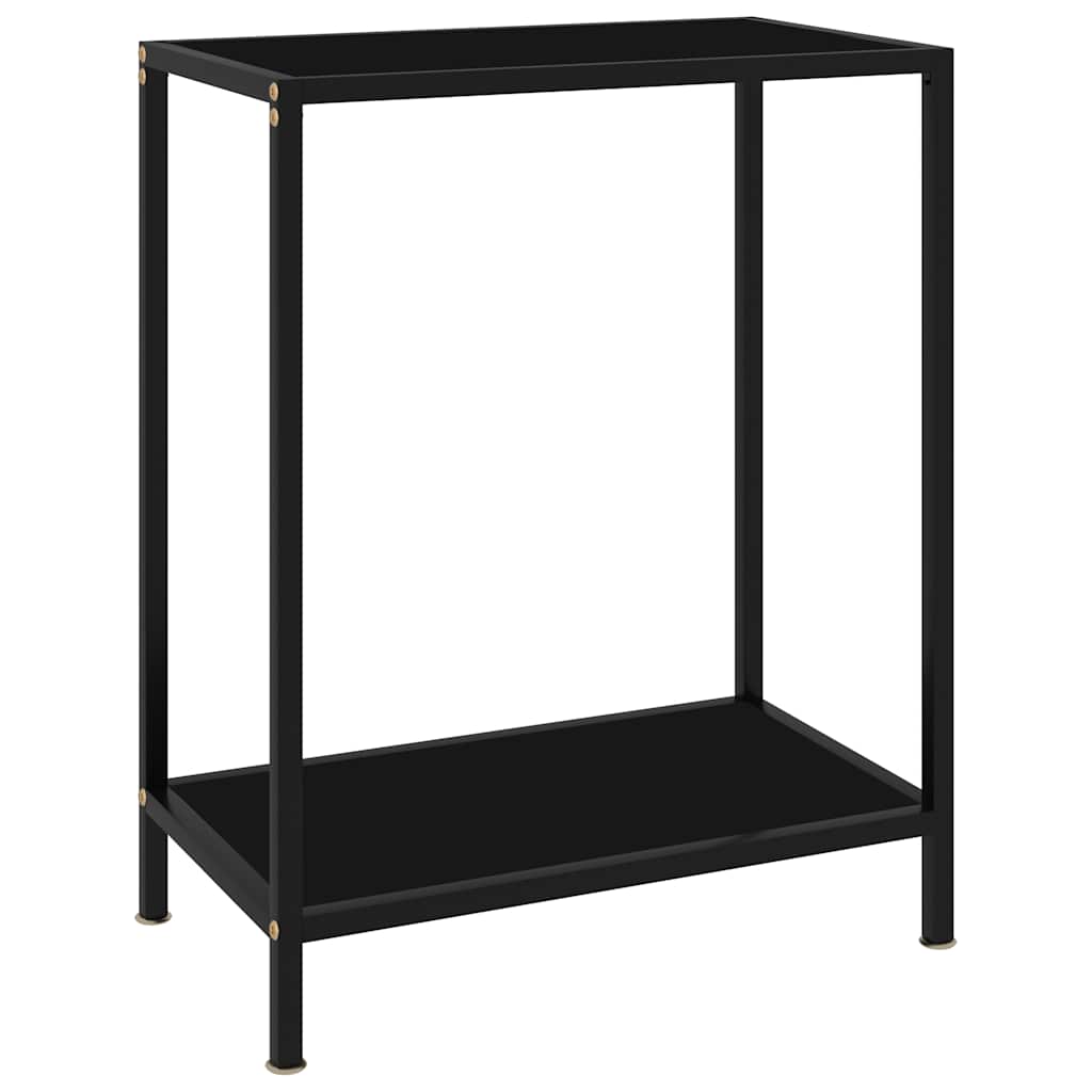 konsolbord 60x35x75 cm hærdet glas sort