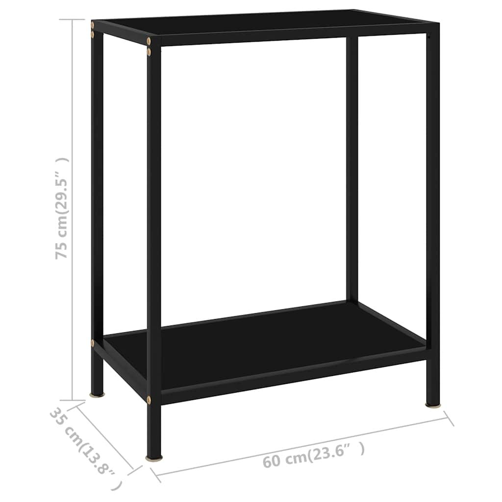 konsolbord 60x35x75 cm hærdet glas sort