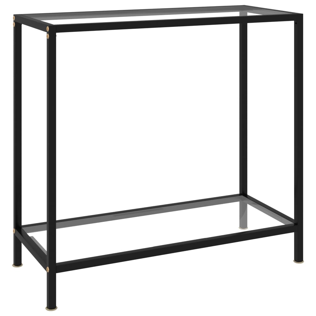 konsolbord 80x35x75 cm hærdet glas transparent