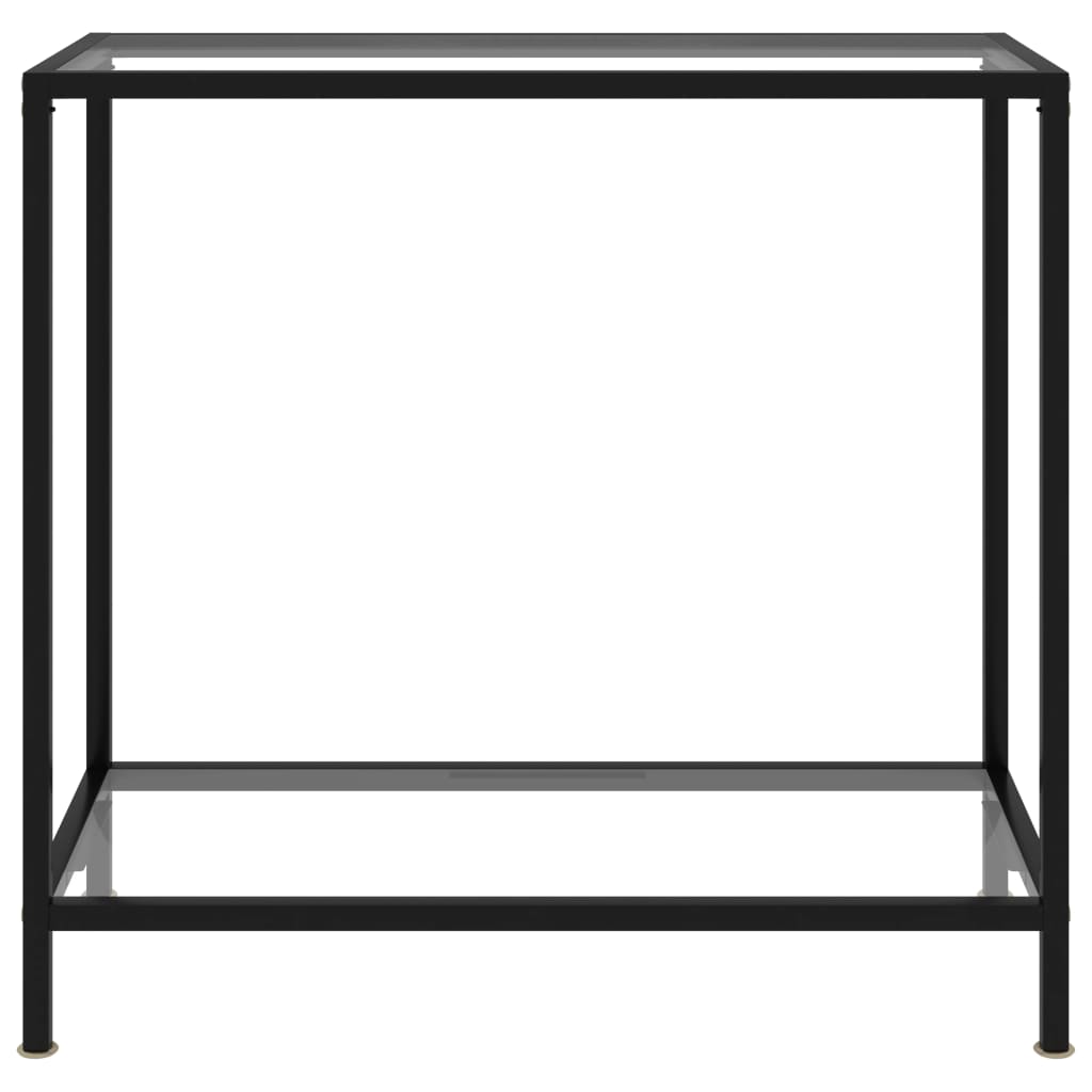 konsolbord 80x35x75 cm hærdet glas transparent
