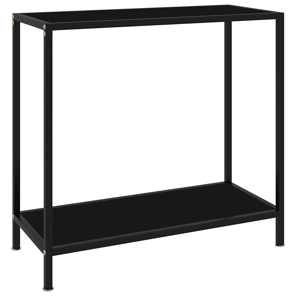 konsolbord 80x35x75 cm hærdet glas sort