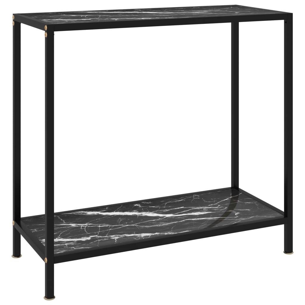 konsolbord 80x35x75 cm hærdet glas sort