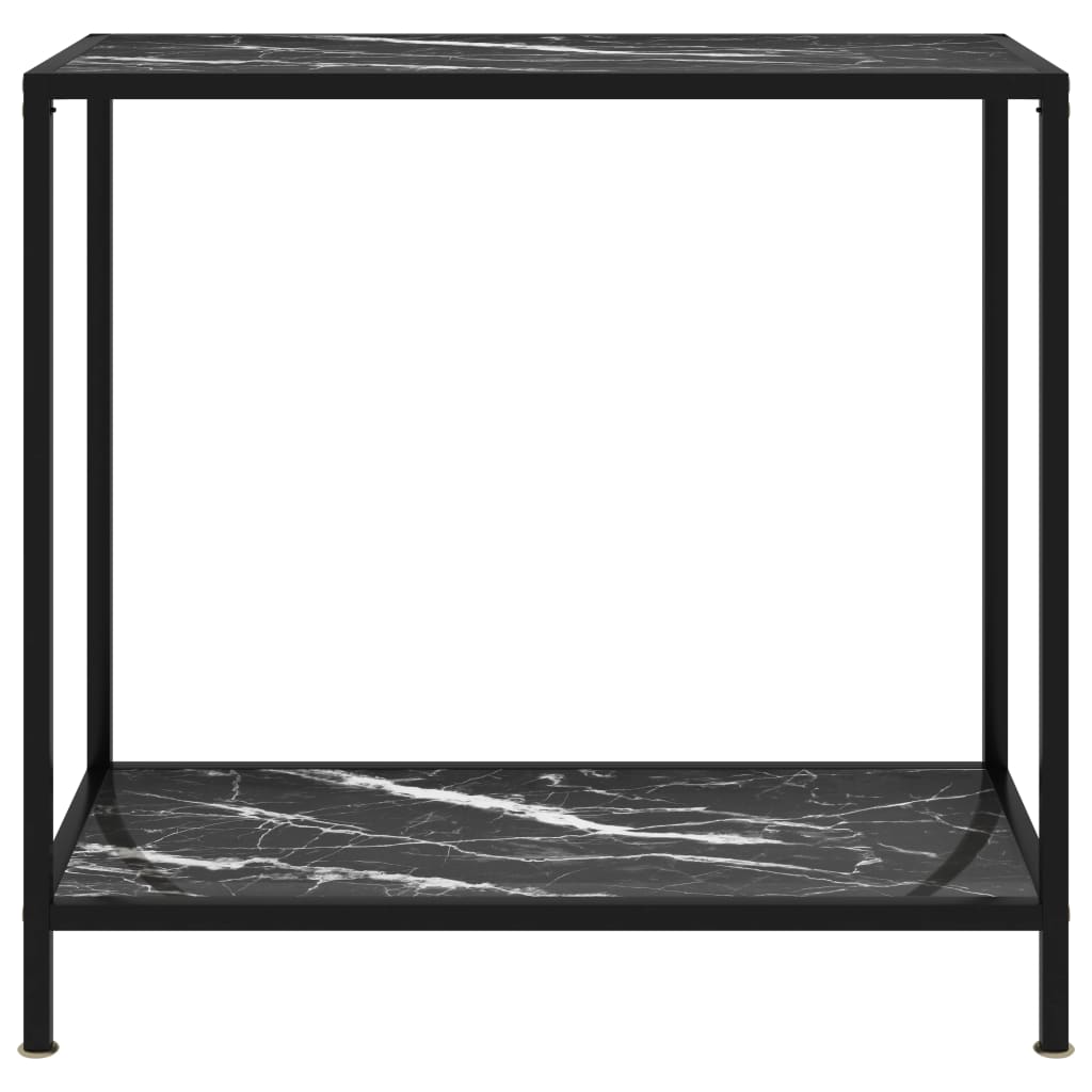 konsolbord 80x35x75 cm hærdet glas sort