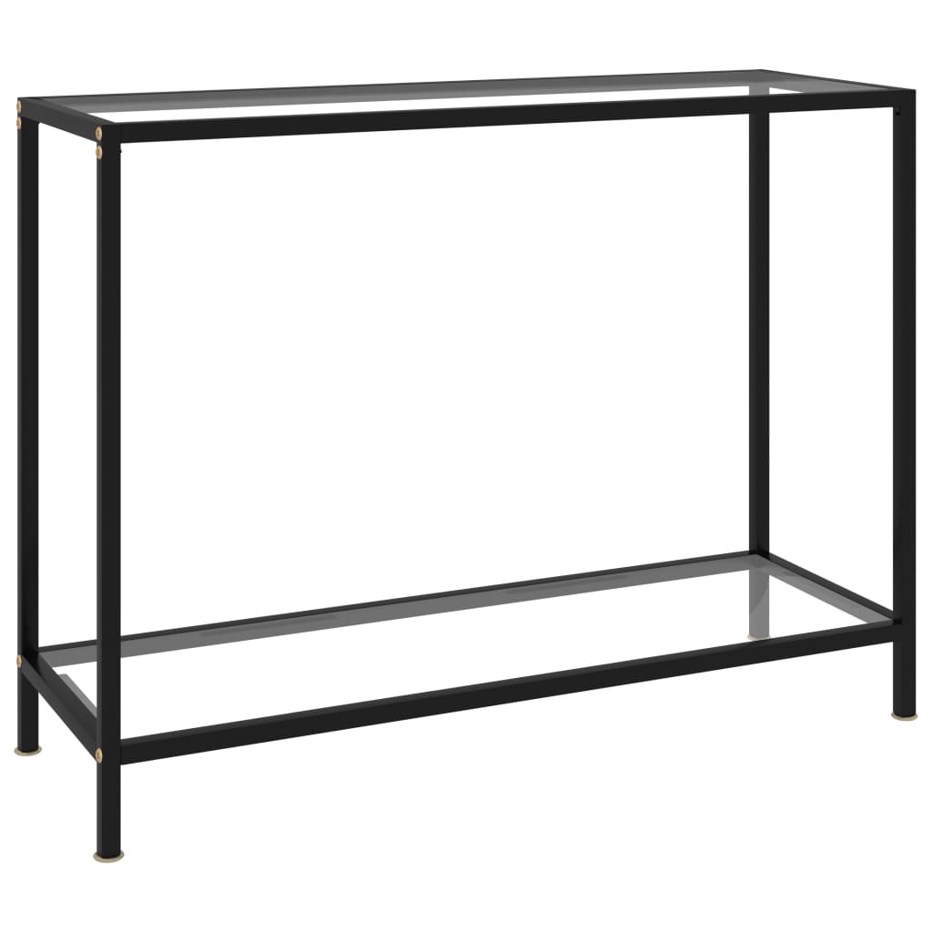 konsolbord 100x35x75 cm hærdet glas transparent