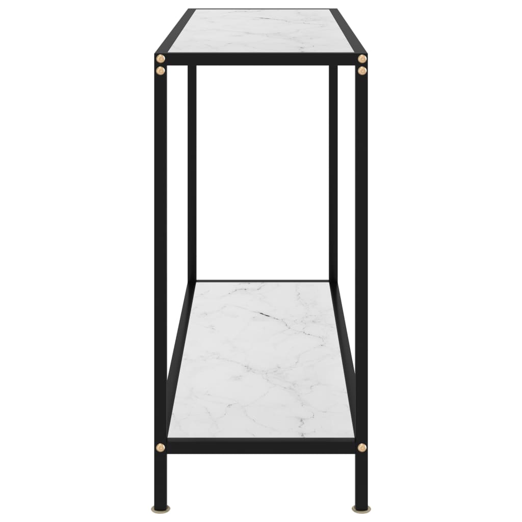 konsolbord 100x35x75 cm hærdet glas hvid