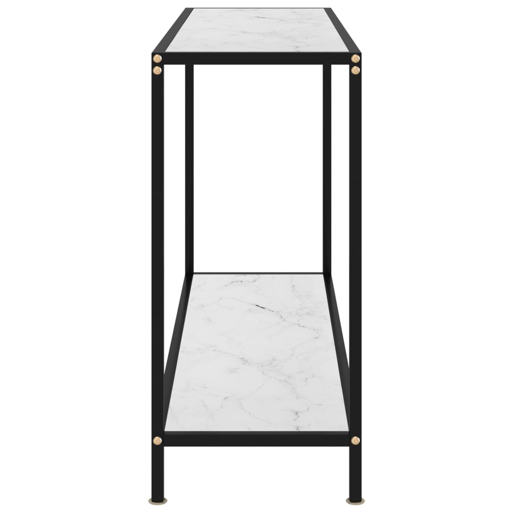 konsolbord 120x35x75 cm hærdet glas hvid
