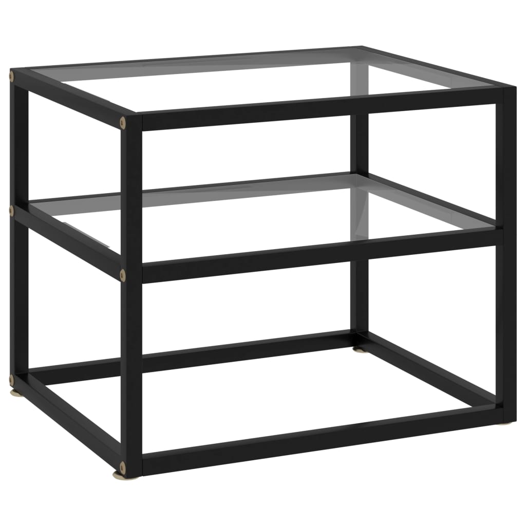 konsolbord 50x40x40 cm hærdet glas transparent