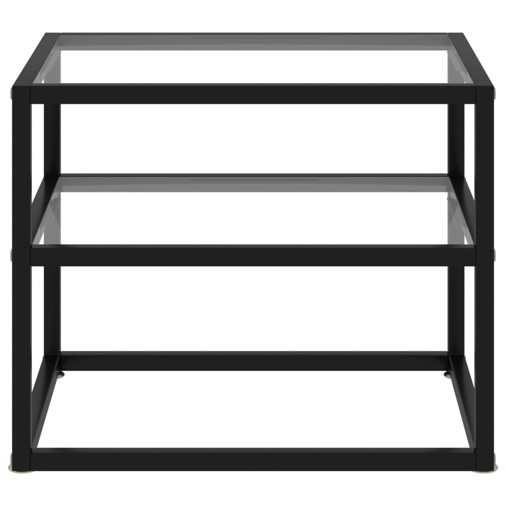 konsolbord 50x40x40 cm hærdet glas transparent